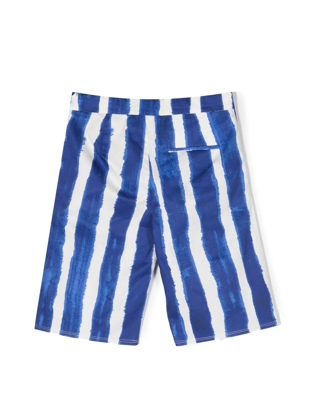 Shop Marni Striped Logo-print Shorts In Blue
