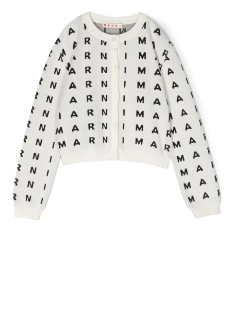 Marni Kids - intarsia knit-logo cardigan