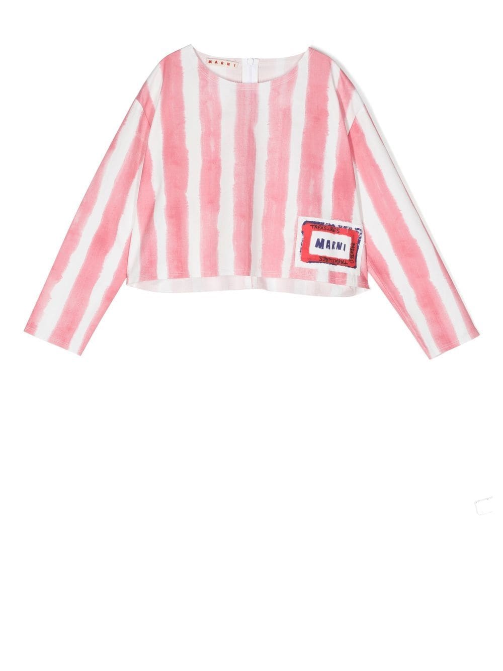 Shop Marni Striped Long-sleeve Top In Pink