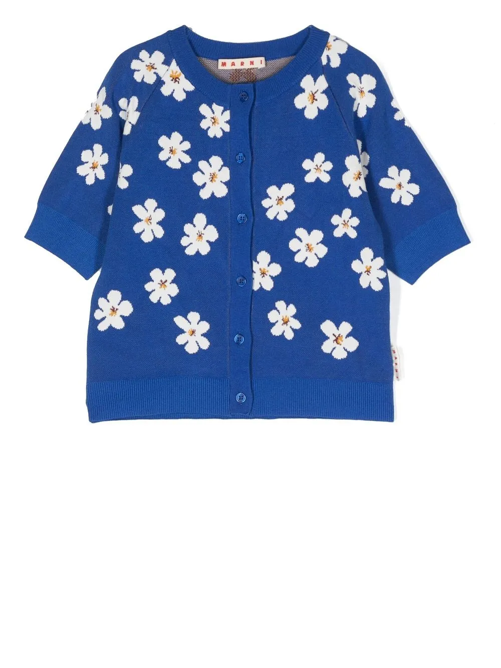 

Marni Kids cárdigan tejido manga corta - Azul