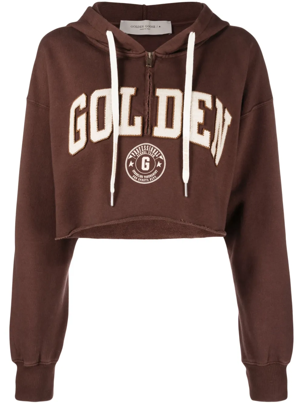 Golden Goose logo-patch Cropped Hoodie - Farfetch