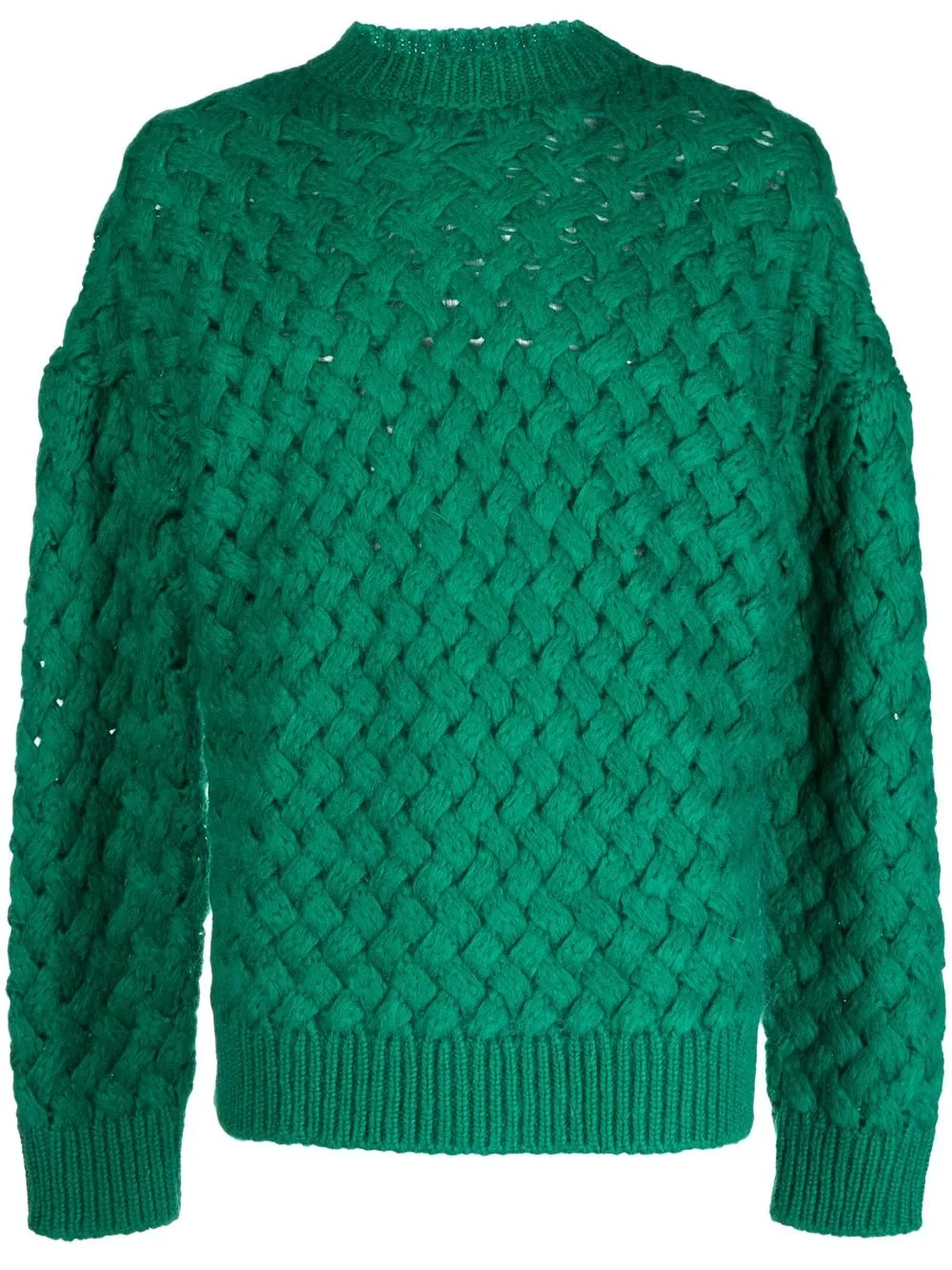 

Bonsai interwoven-knit crew-neck jumper - Green