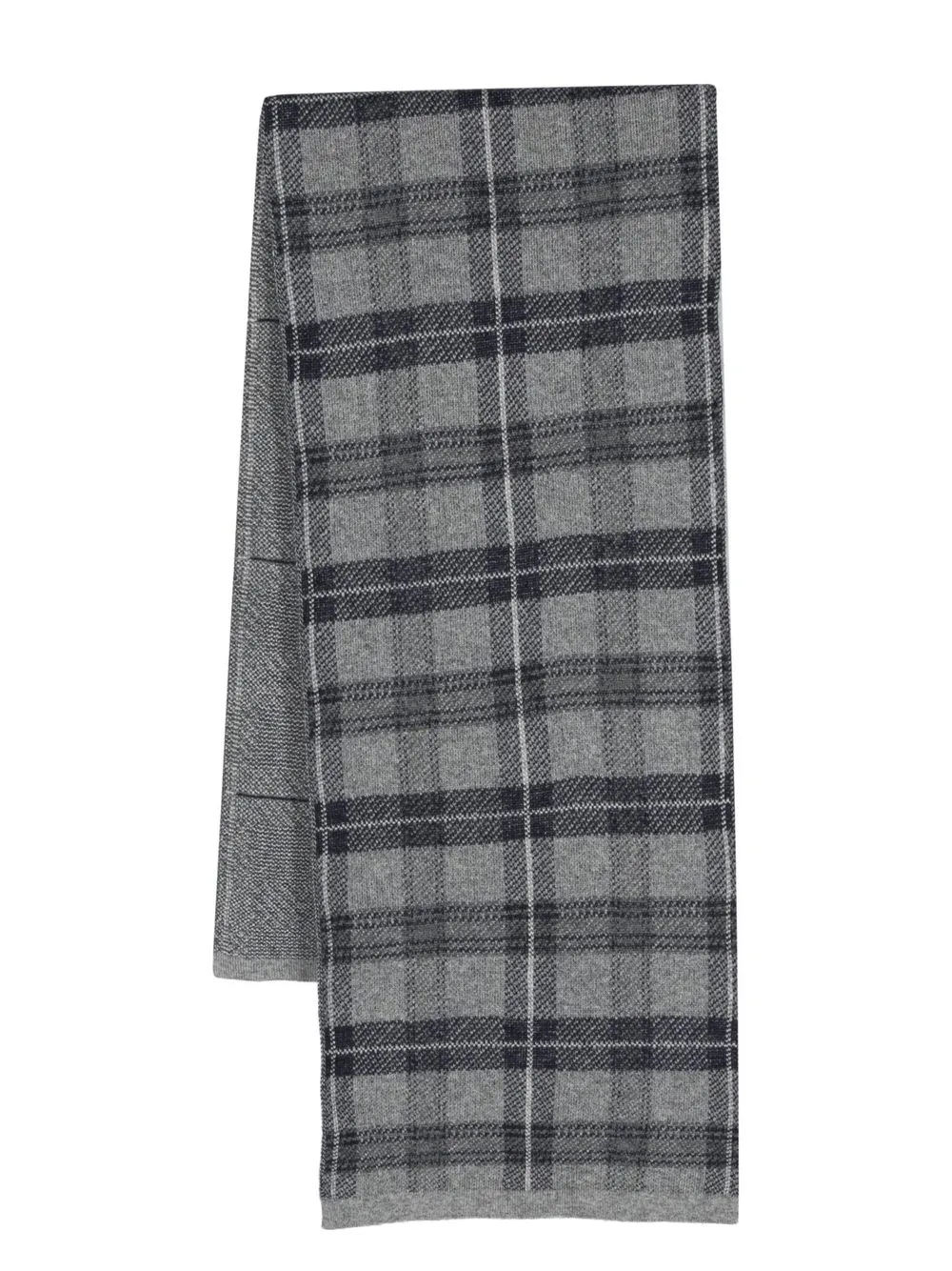 

Thom Browne checked knitted scarf - Grey