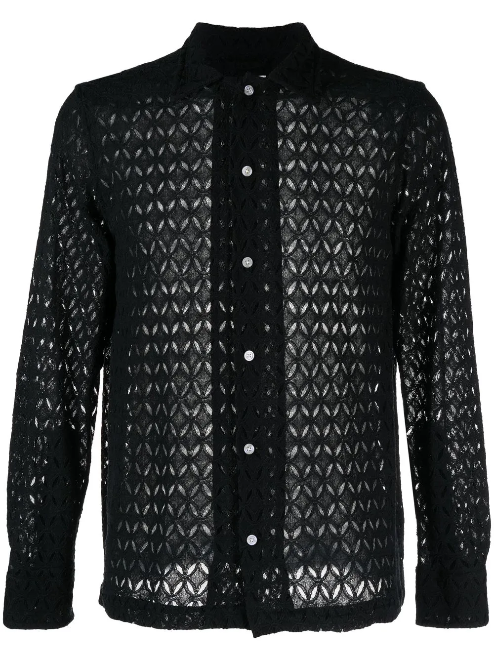 

BODE perforated-knit button-down shirt - Black