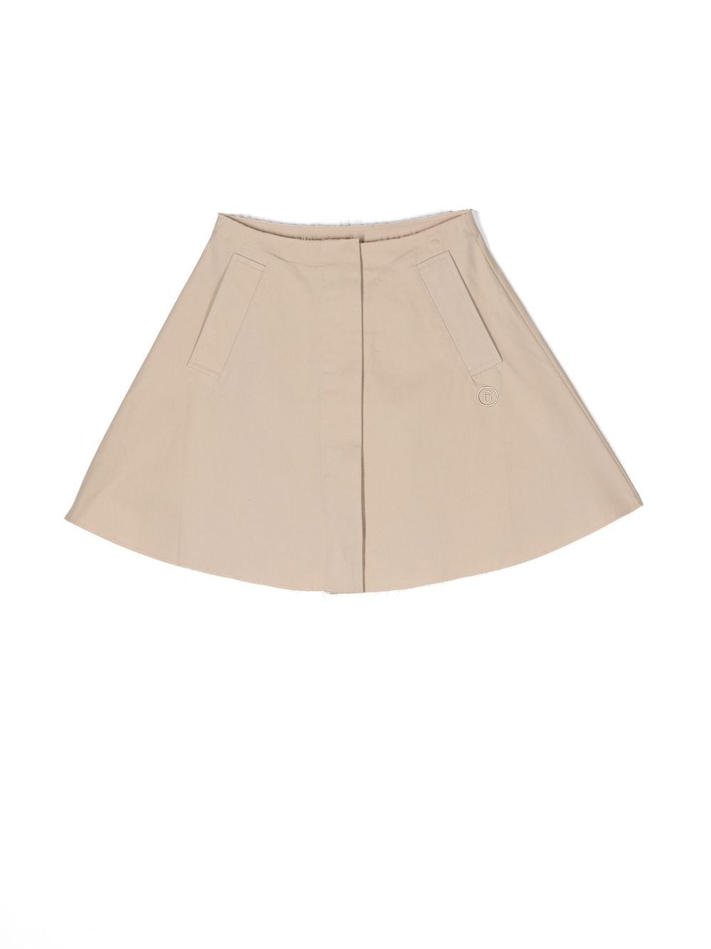 Mm6 Maison Margiela Kids' Logo-embroidered Skirt In Taupe