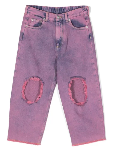 MM6 Maison Margiela Kids ripped-detail straight-leg jeans