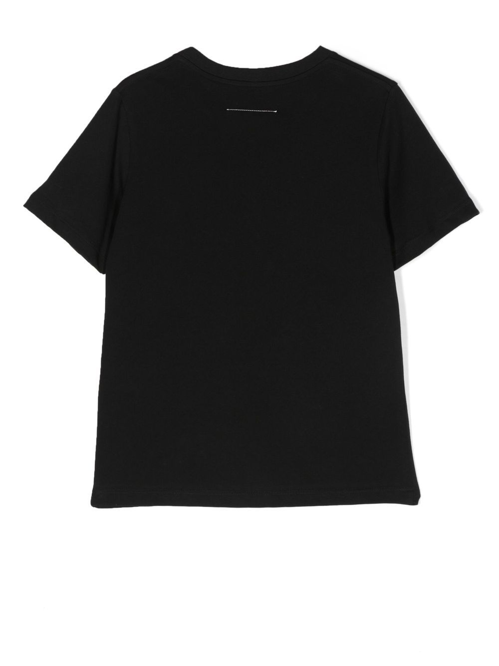 Shop Mm6 Maison Margiela Logo Motif Cotton T-shirt In 黑色