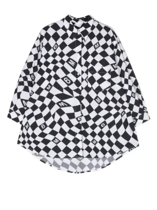 MM6 Maison Margiela Kids チェック シャツワンピース | ホワイト  