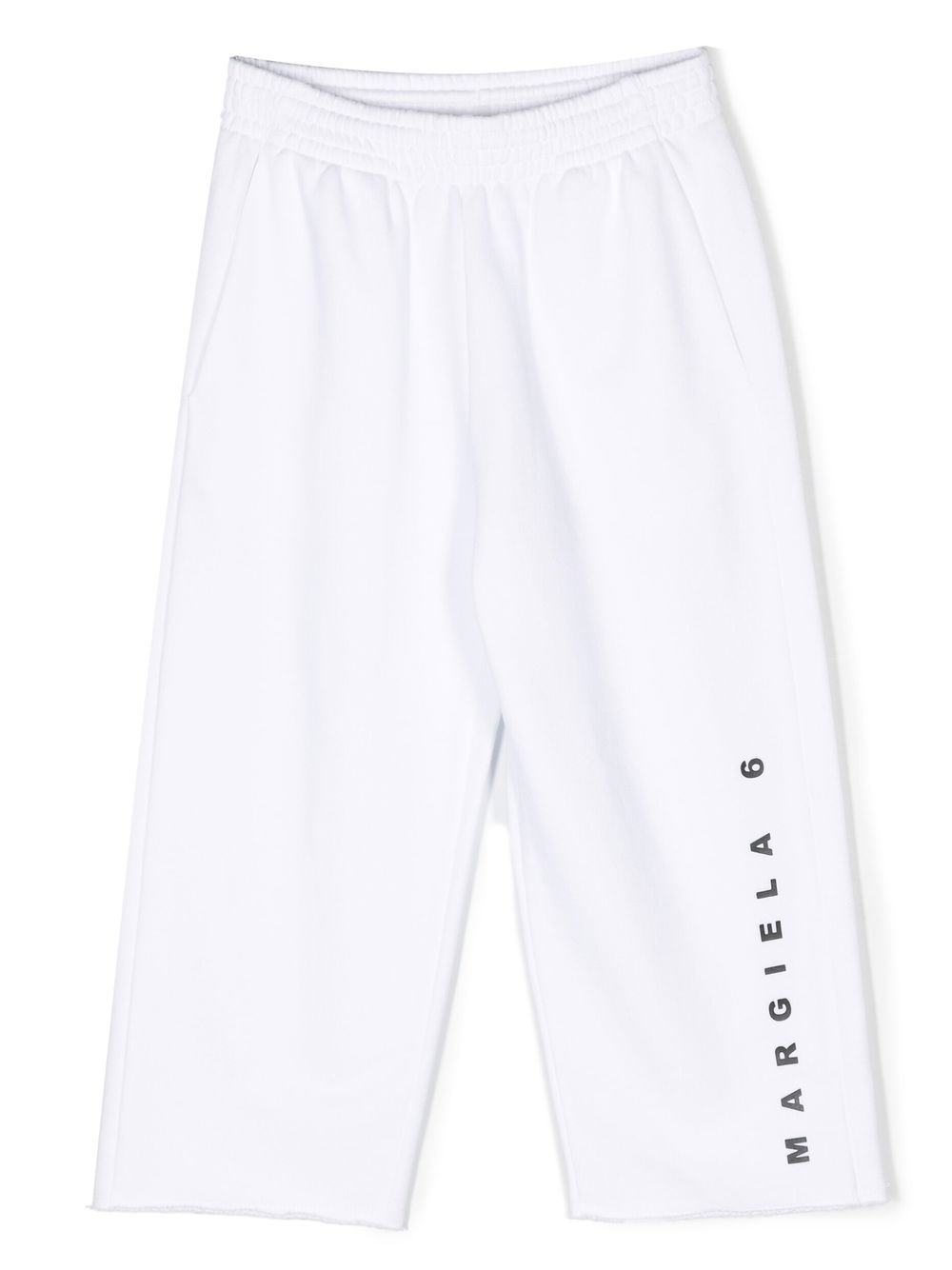 MM6 Maison Margiela Kids logo-print cotton trousers - White