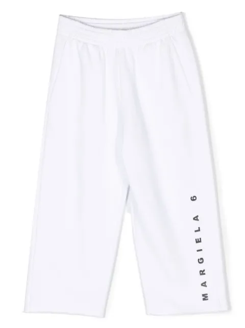 MM6 Maison Margiela Kids logo-print cotton trousers
