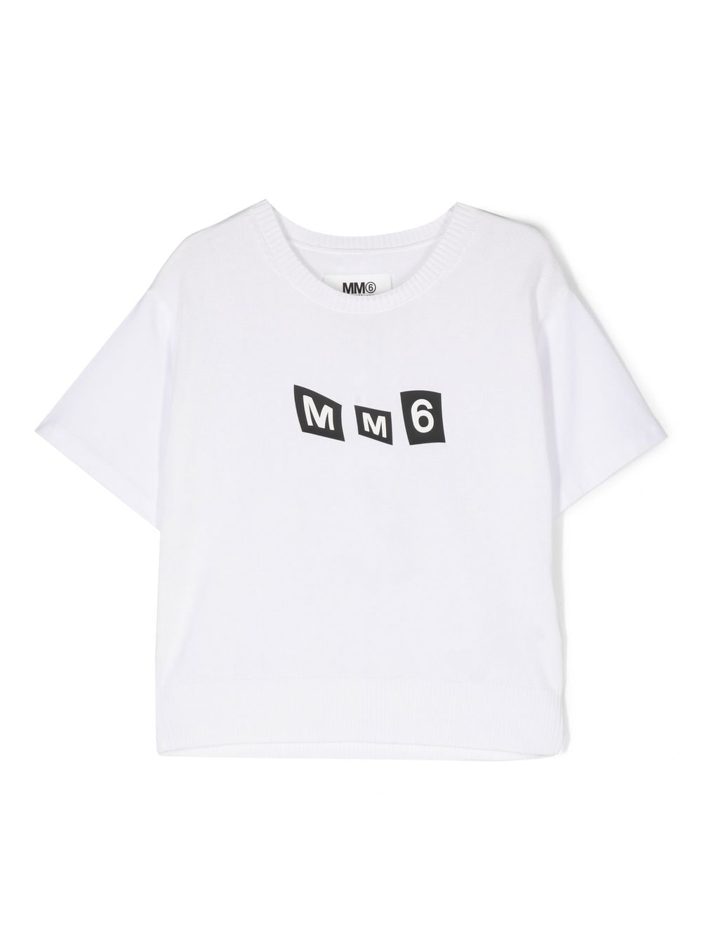 Mm6 Maison Margiela Kids' Logo-print Short-sleeve T-shirt In Weiss