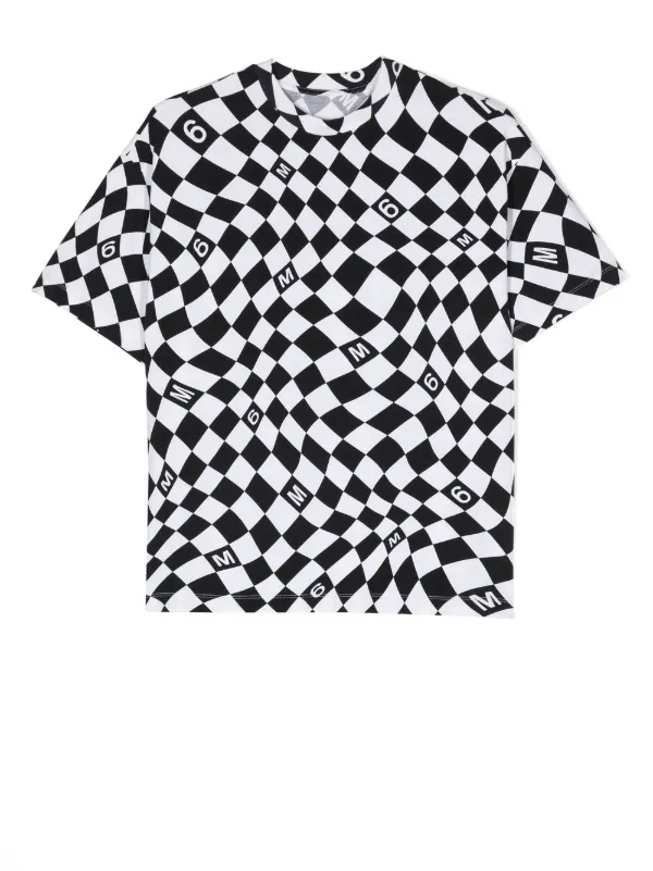 MM6 Maison Margiela Kids チェック Tシャツ | ブラック | FARFETCH JP