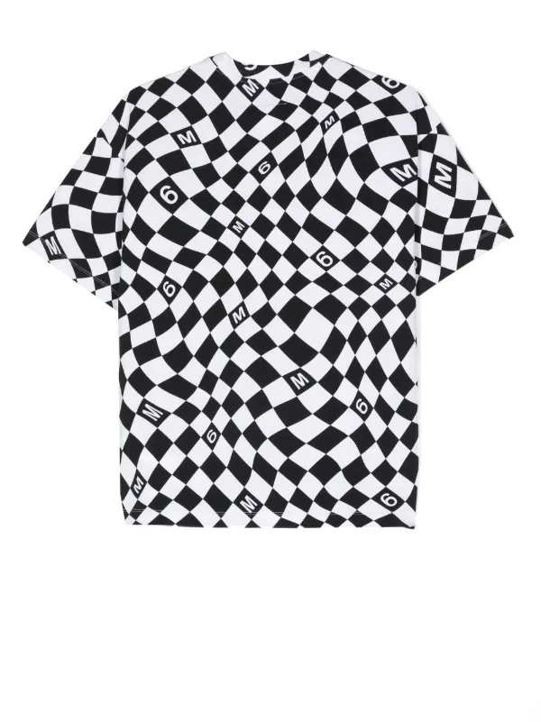 MM6 Maison Margiela Kids チェック Tシャツ | ブラック | FARFETCH JP