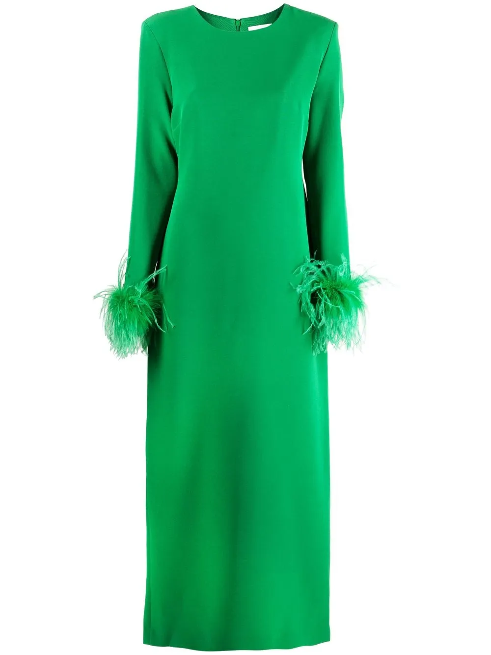 

P.A.R.O.S.H. vestido de fiesta con ribete de plumas - Verde