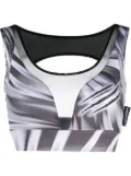 Plein Sport printed cotton cropped-top - White