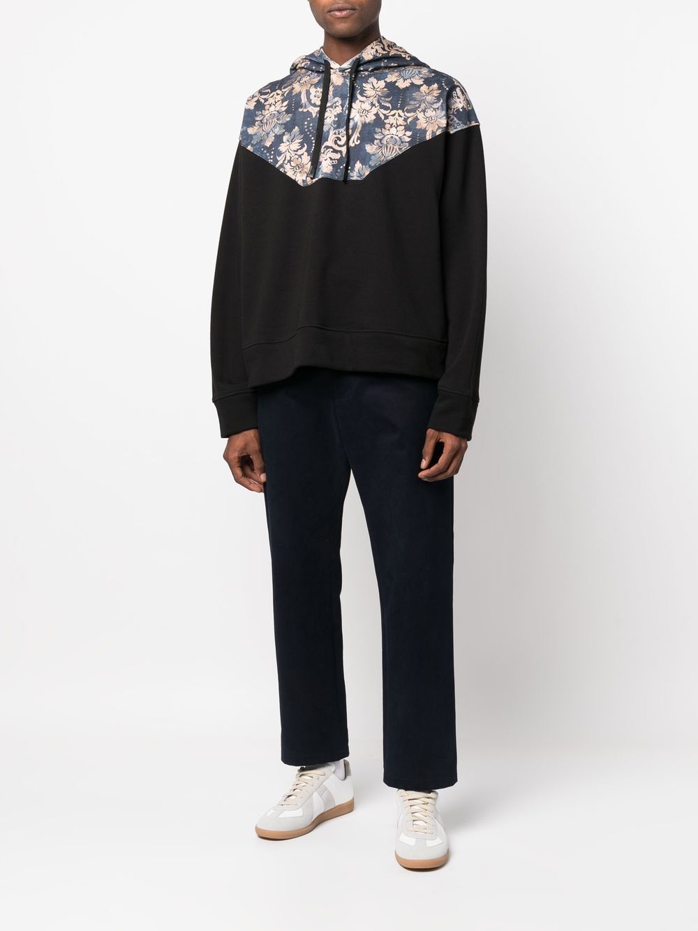 Versace Jeans Couture Hoodie met bloemenprint - Zwart