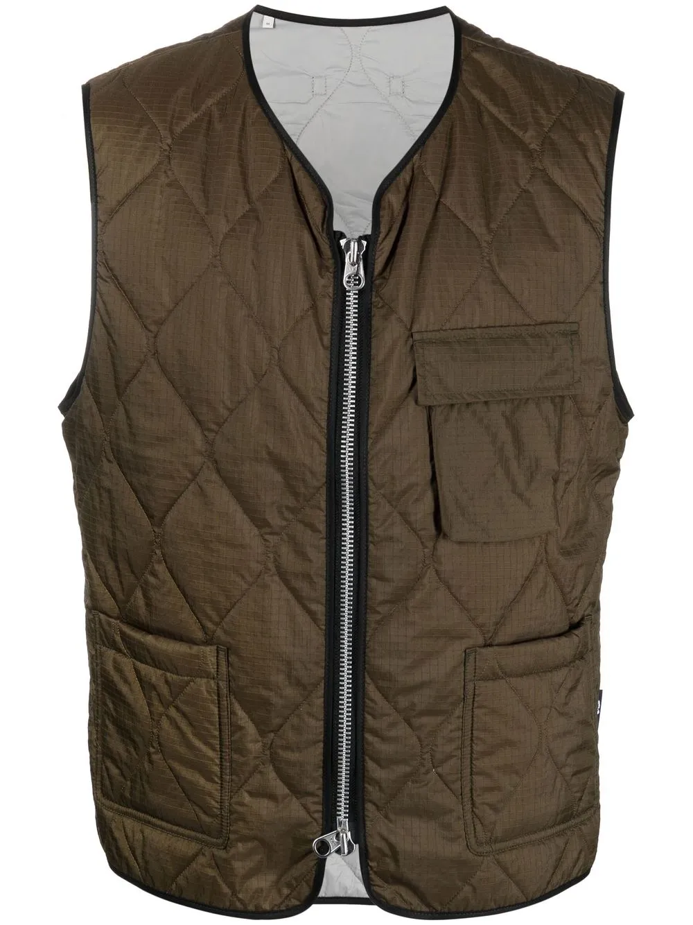 

Mackintosh zip-up quilted gilet - Verde