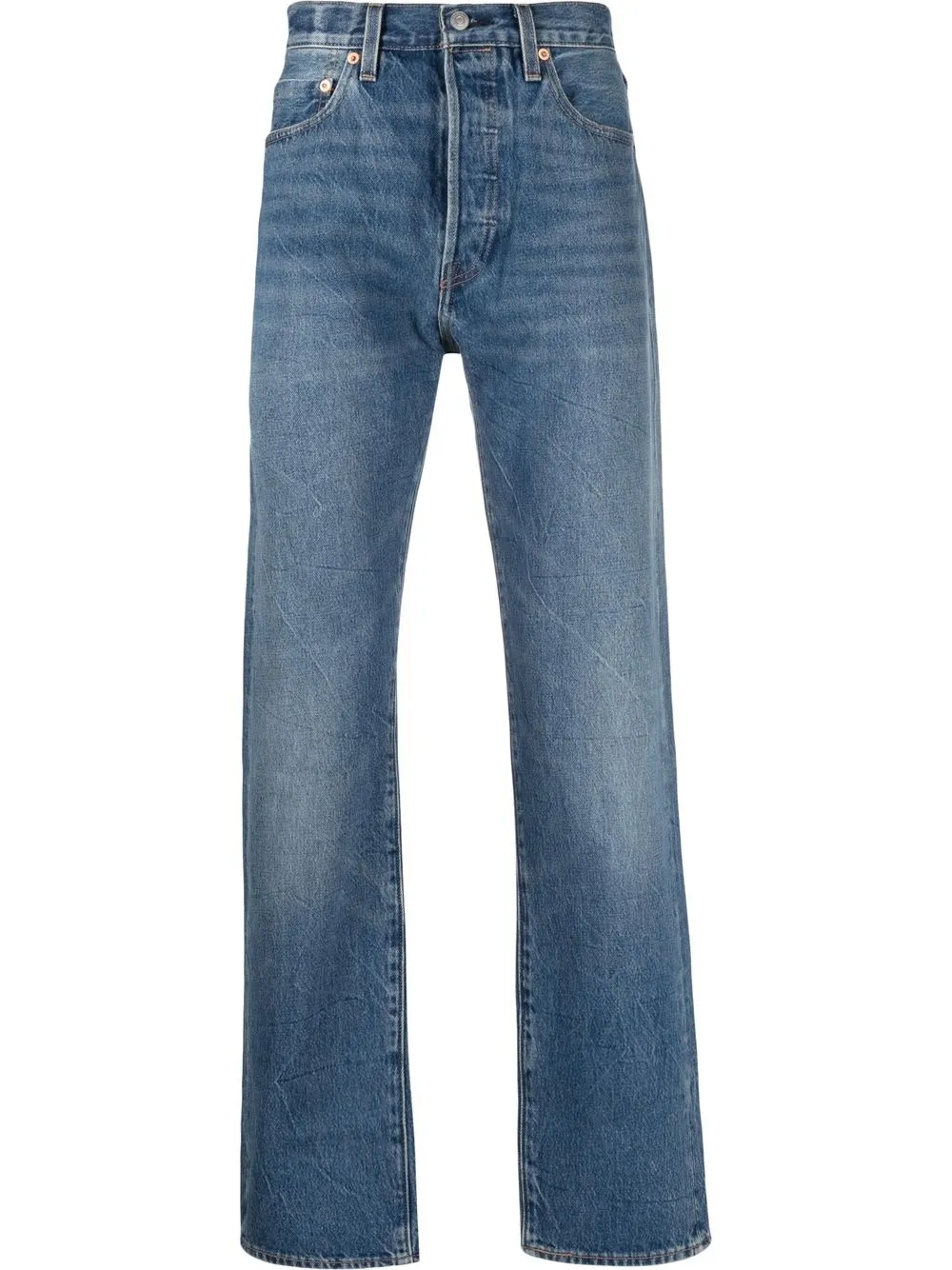 

Levi's: Made & Crafted washed straight-leg jeans - Blue