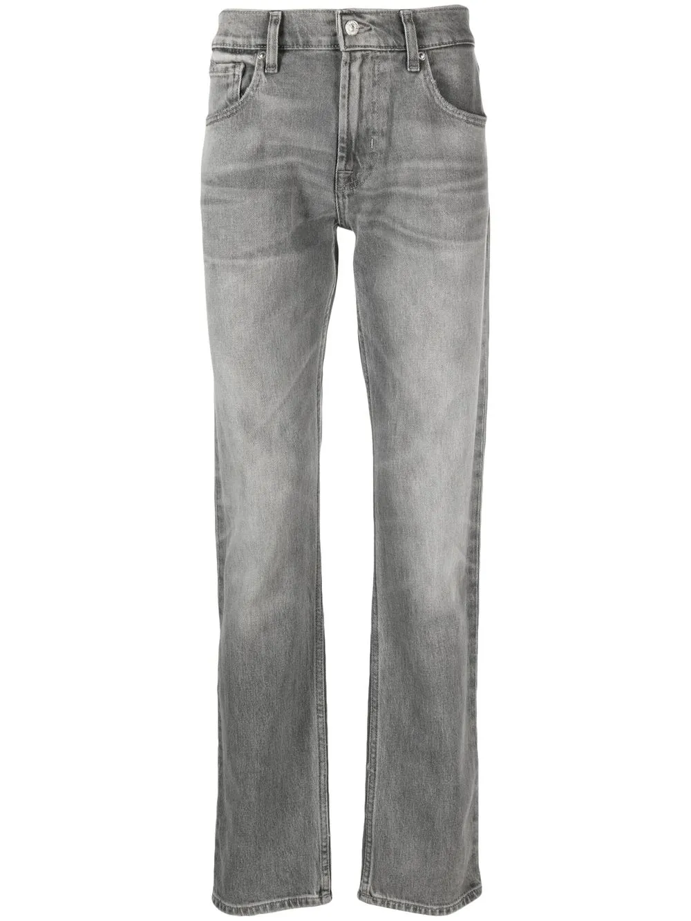 

7 For All Mankind jeans rectos con tiro medio - Gris