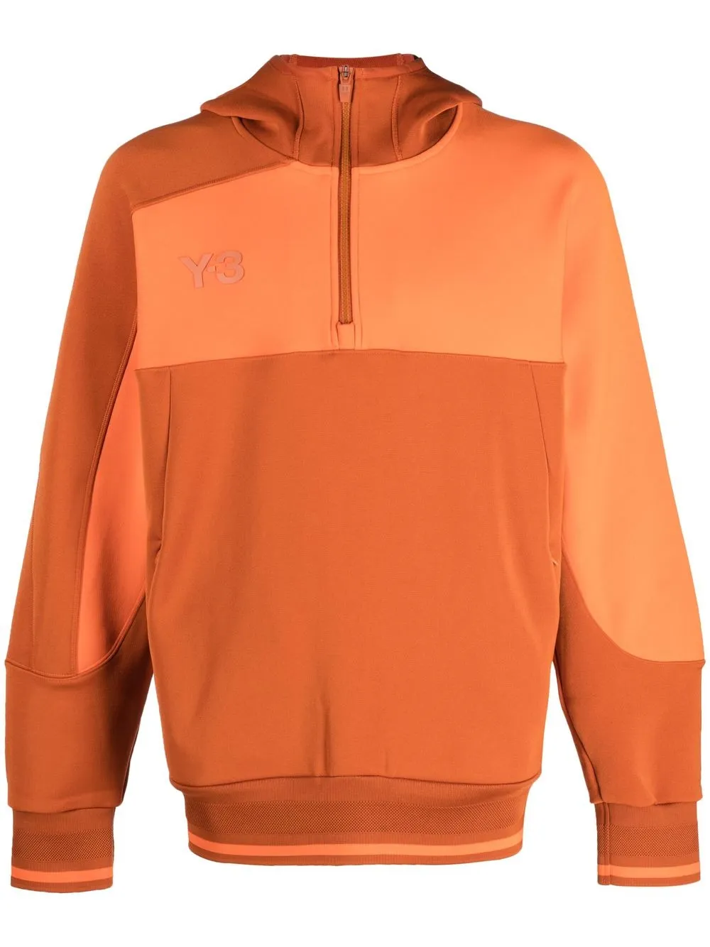 

Y-3 panelled half-zip sweatshirt - Orange