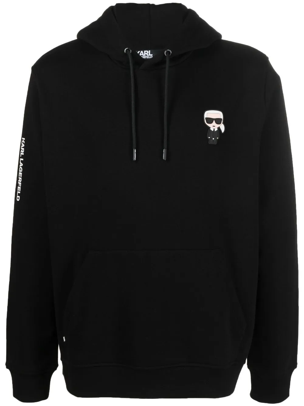 

Karl Lagerfeld patch-detail long-sleeved hoodie - Black