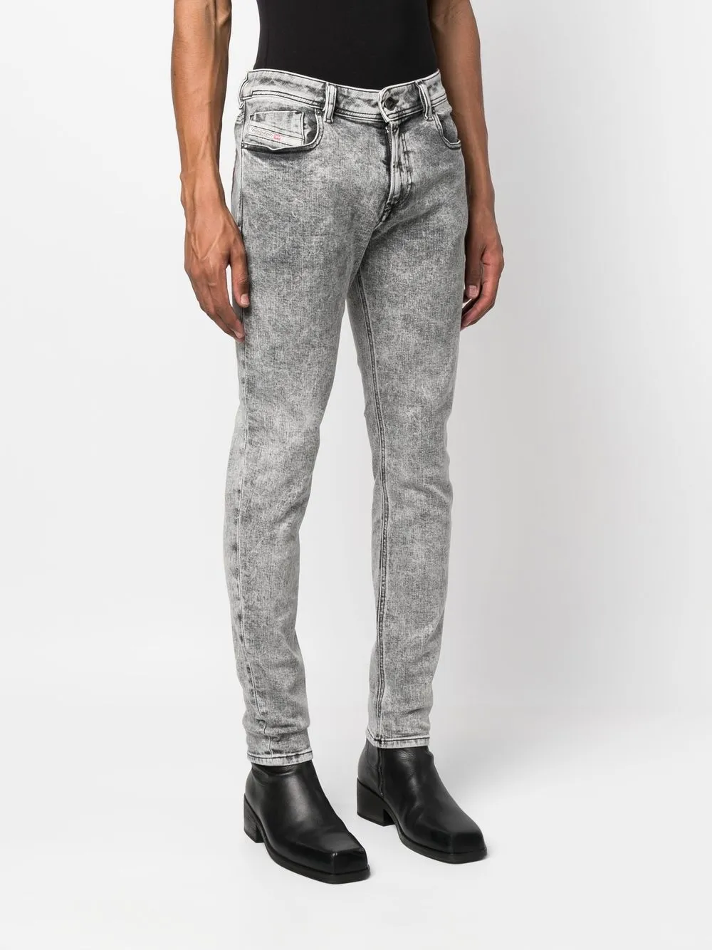  Diesel Skinny Jeans Mit Marmormuster   Grau 