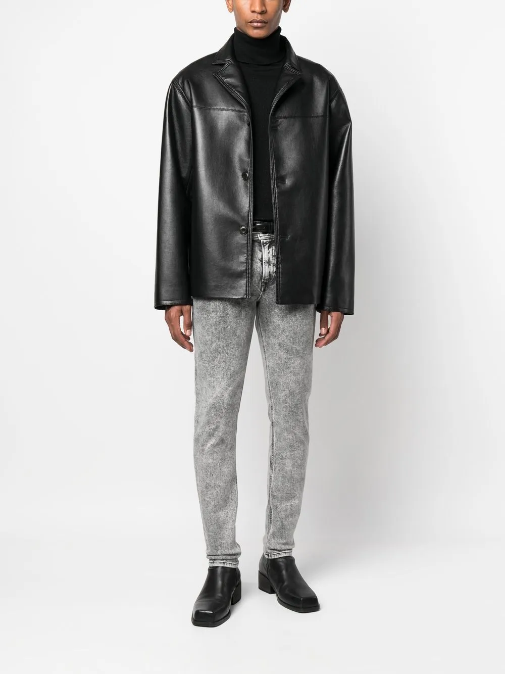  Diesel Skinny Jeans Mit Marmormuster   Grau 