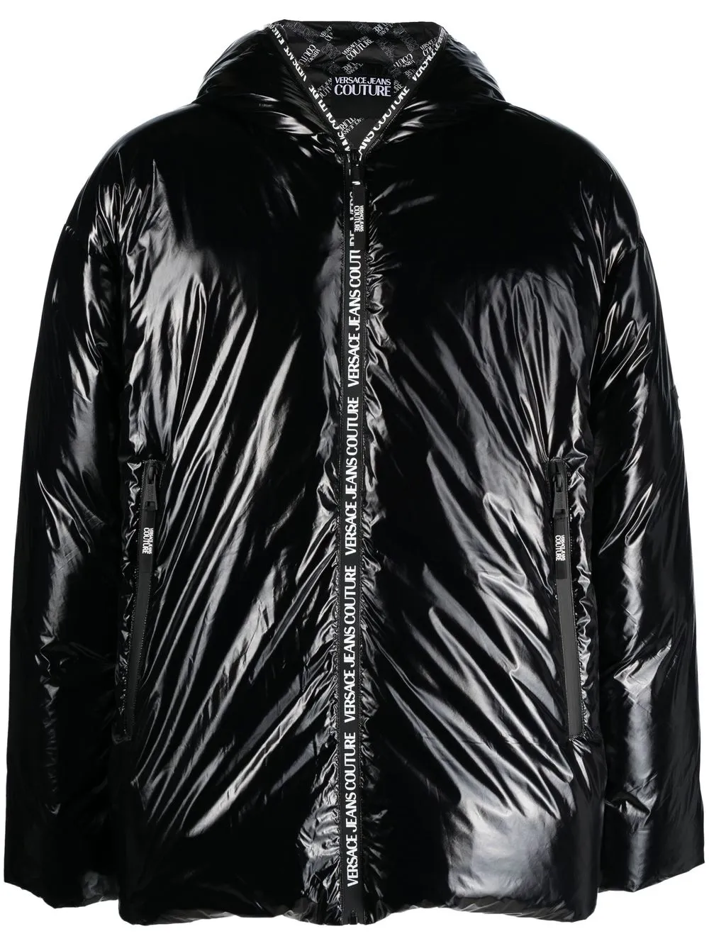 

Versace Jeans Couture high-shine padded jacket - Black