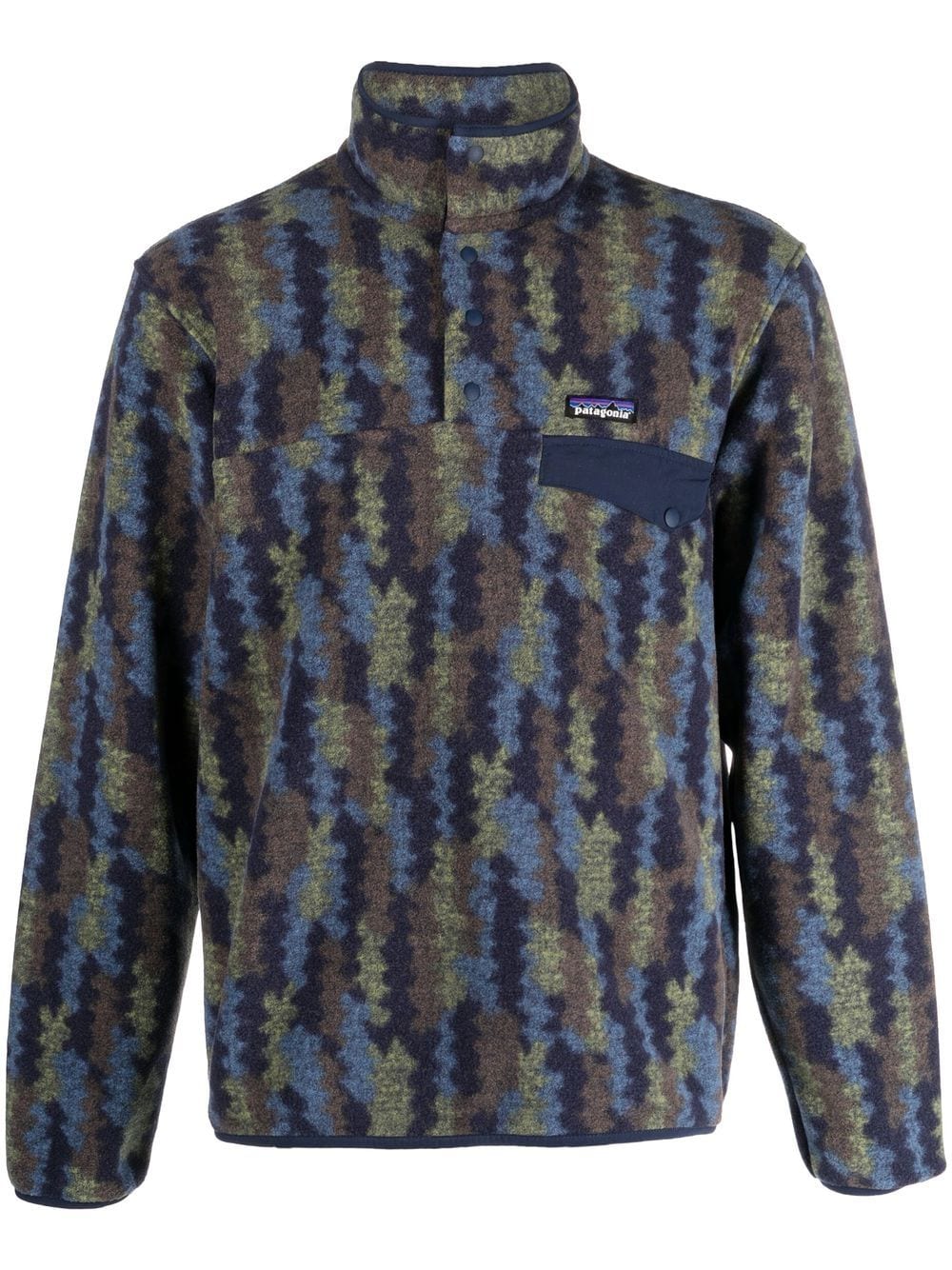 Patagonia Logo-print Graphic-print Jumper In Blau