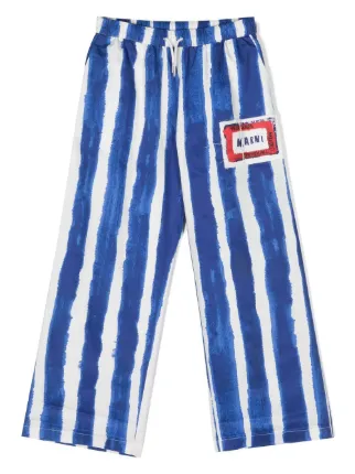 Marni Kids logo-patch Striped Trousers - Farfetch