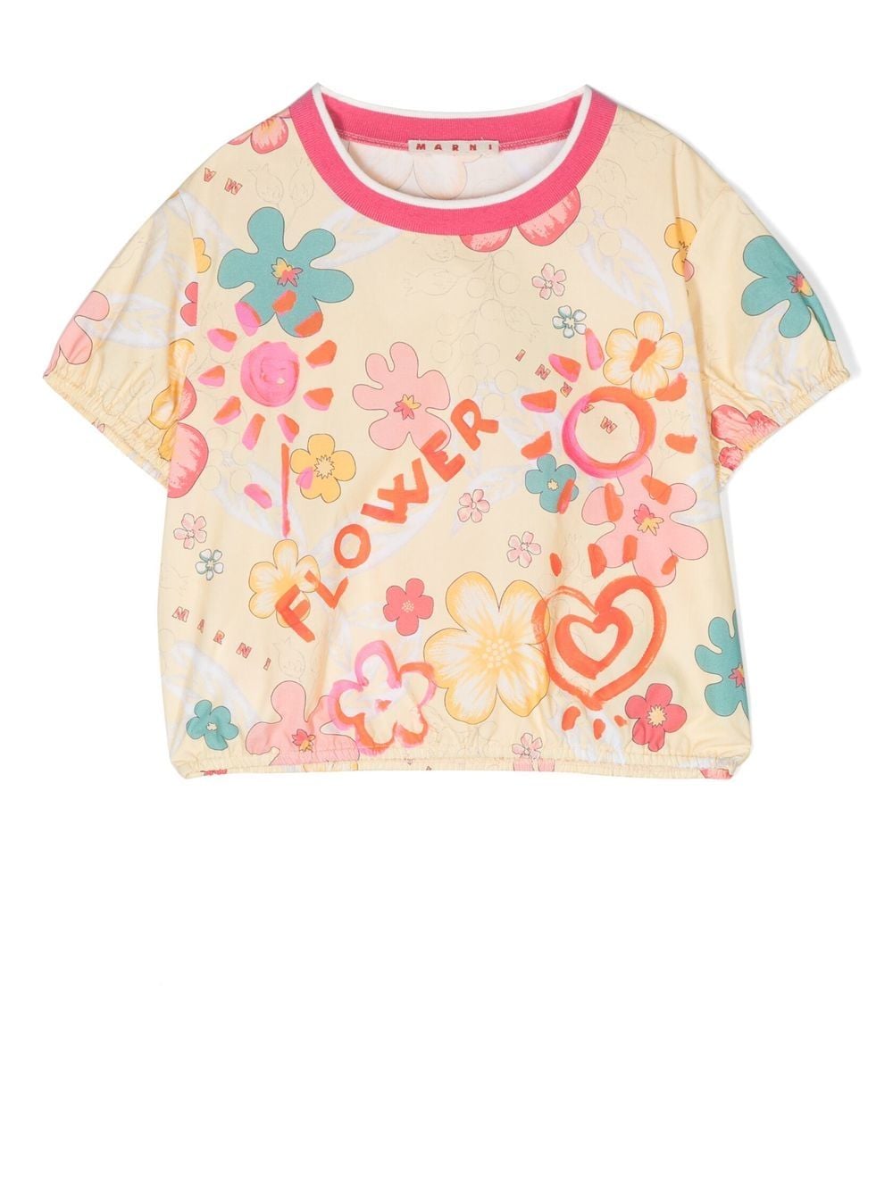 

Marni Kids playera con estampado floral - Amarillo