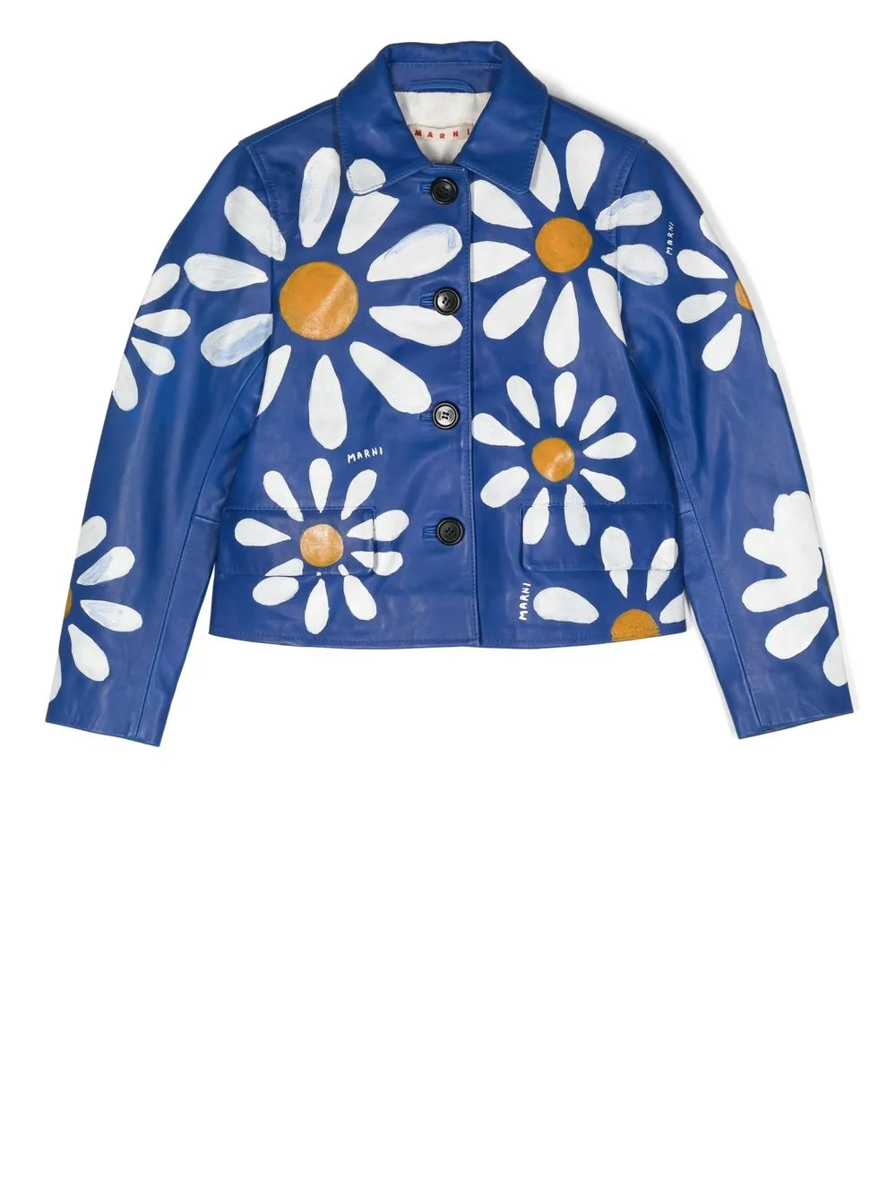 

Marni Kids chamarra con estampado gráfico y botones - Azul