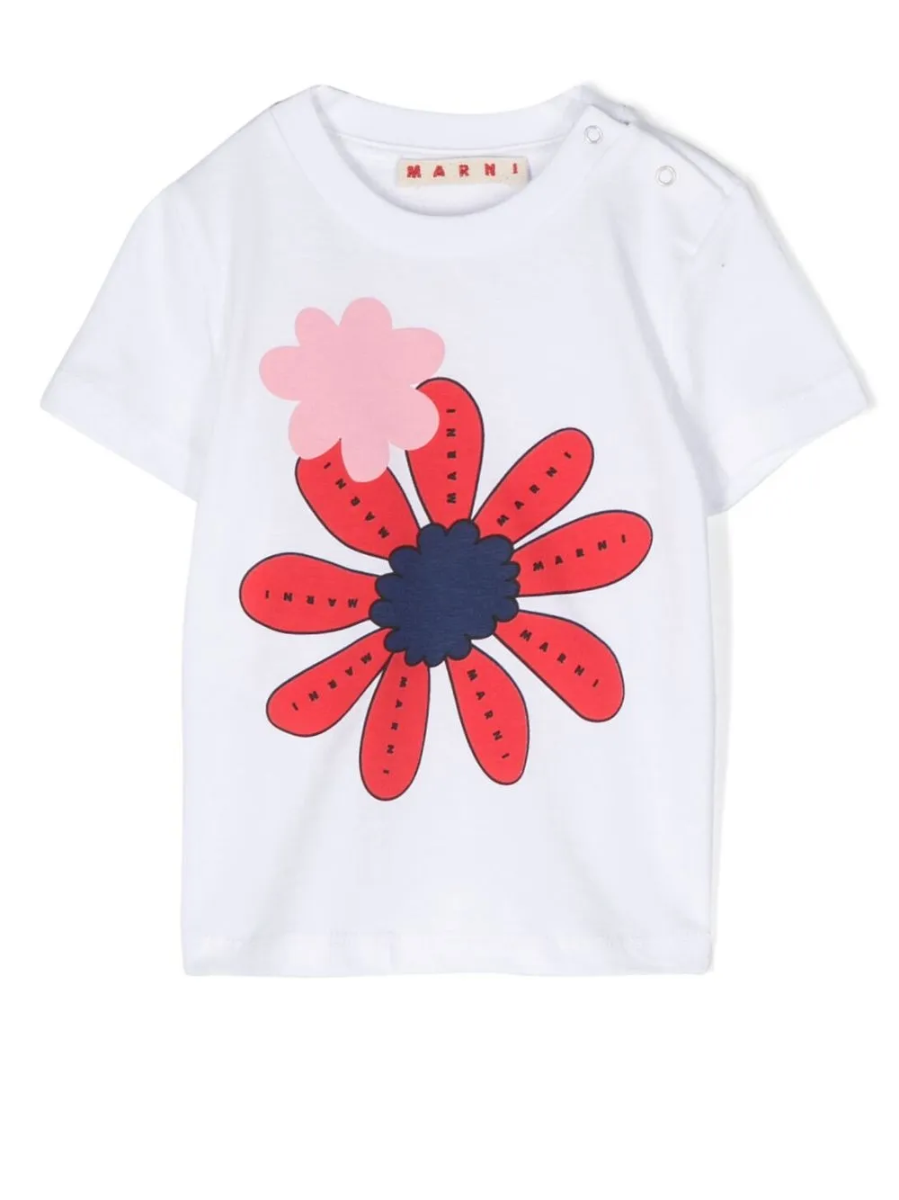 

Marni Kids playera manga corta con estampado floral - Blanco