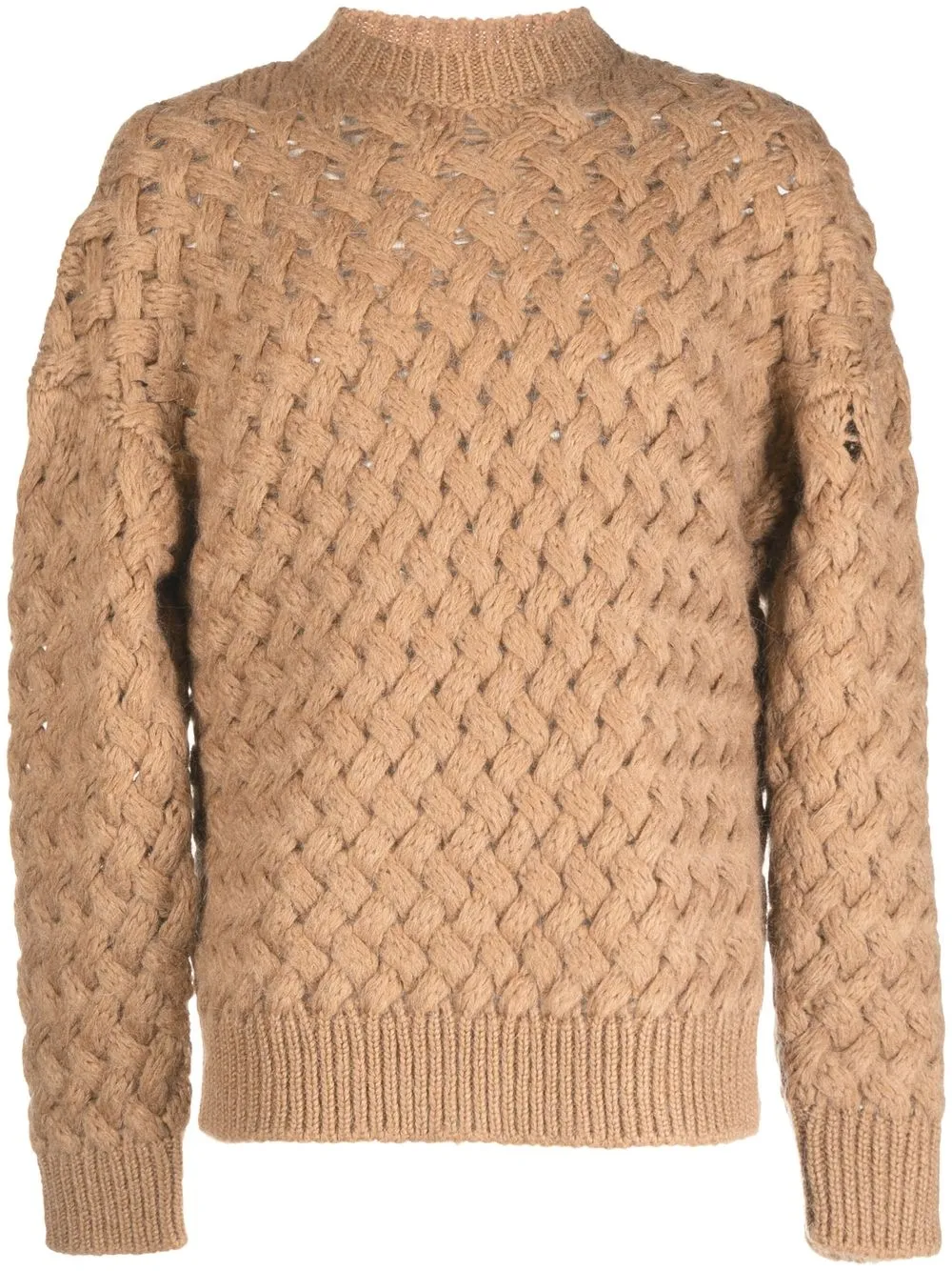 

Bonsai interwoven-knit crew-neck jumper - Brown