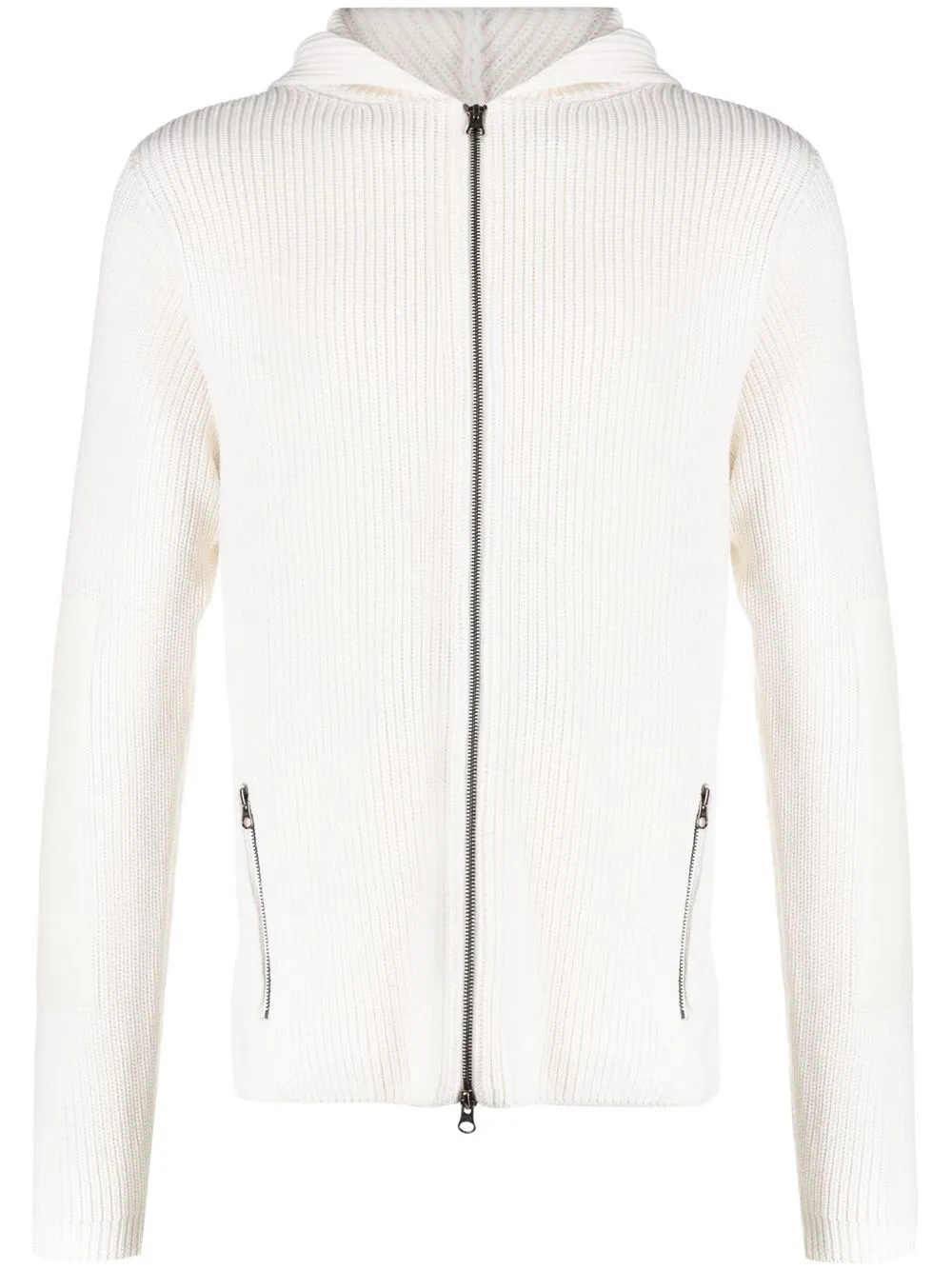 

Premiata ribbed-knit hooded cardigan - Neutrals
