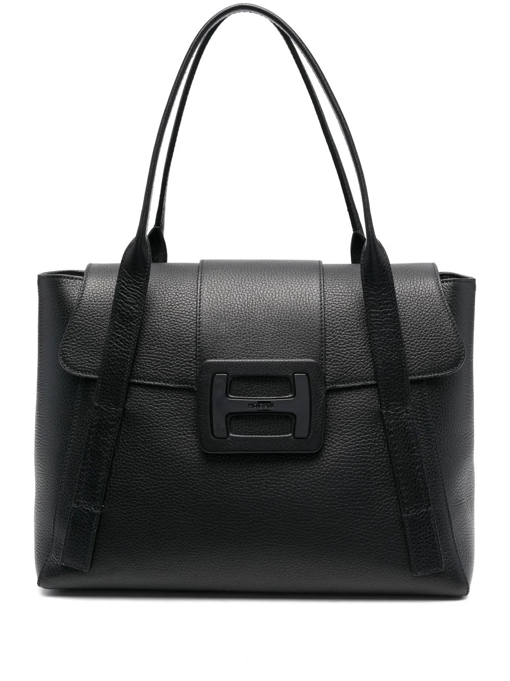 

Hogan tote con placa del logo - Negro