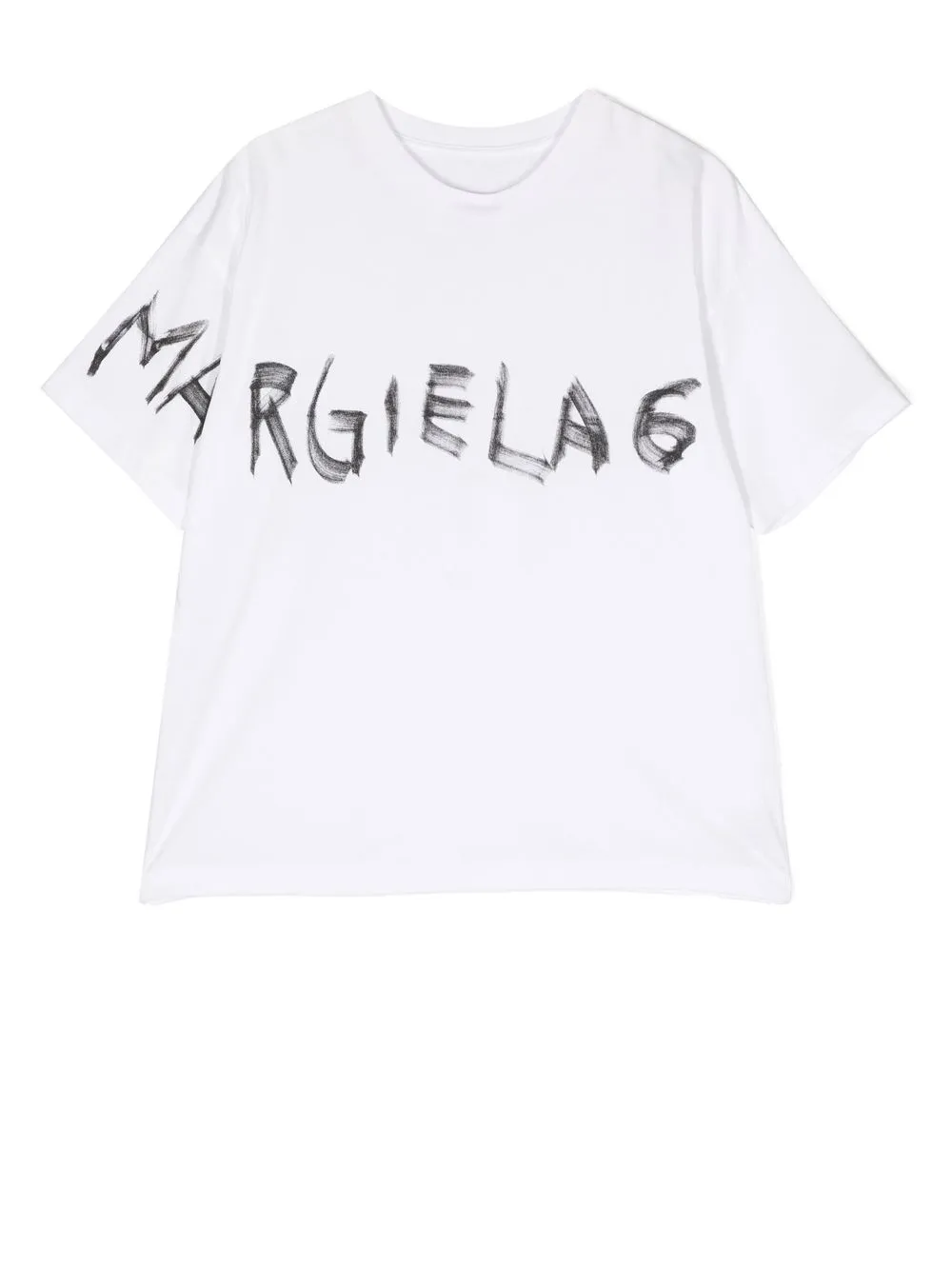 MM6 Maison Margiela Kids Logo Text Graphic Cotton T-shirt - Farfetch