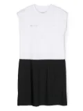 MM6 Maison Margiela Kids two-tone pleated shift dress - White