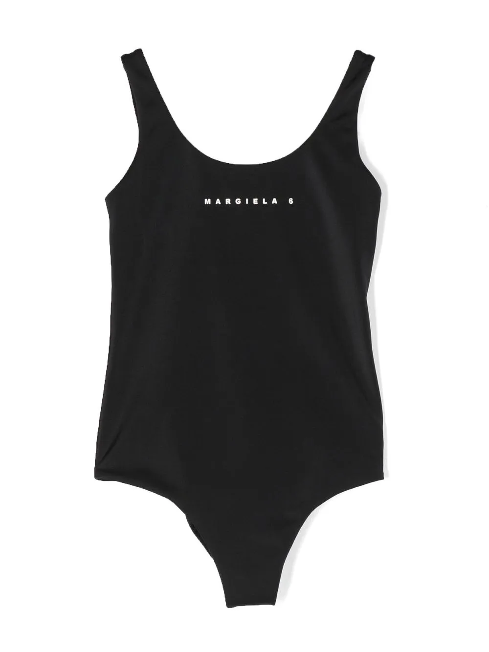 mm6 maison margiela kids maillot de bain à logo imprimé - noir