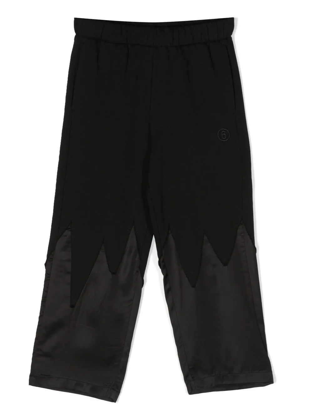 

MM6 Maison Margiela Kids pants con logo bordado y paneles - Negro