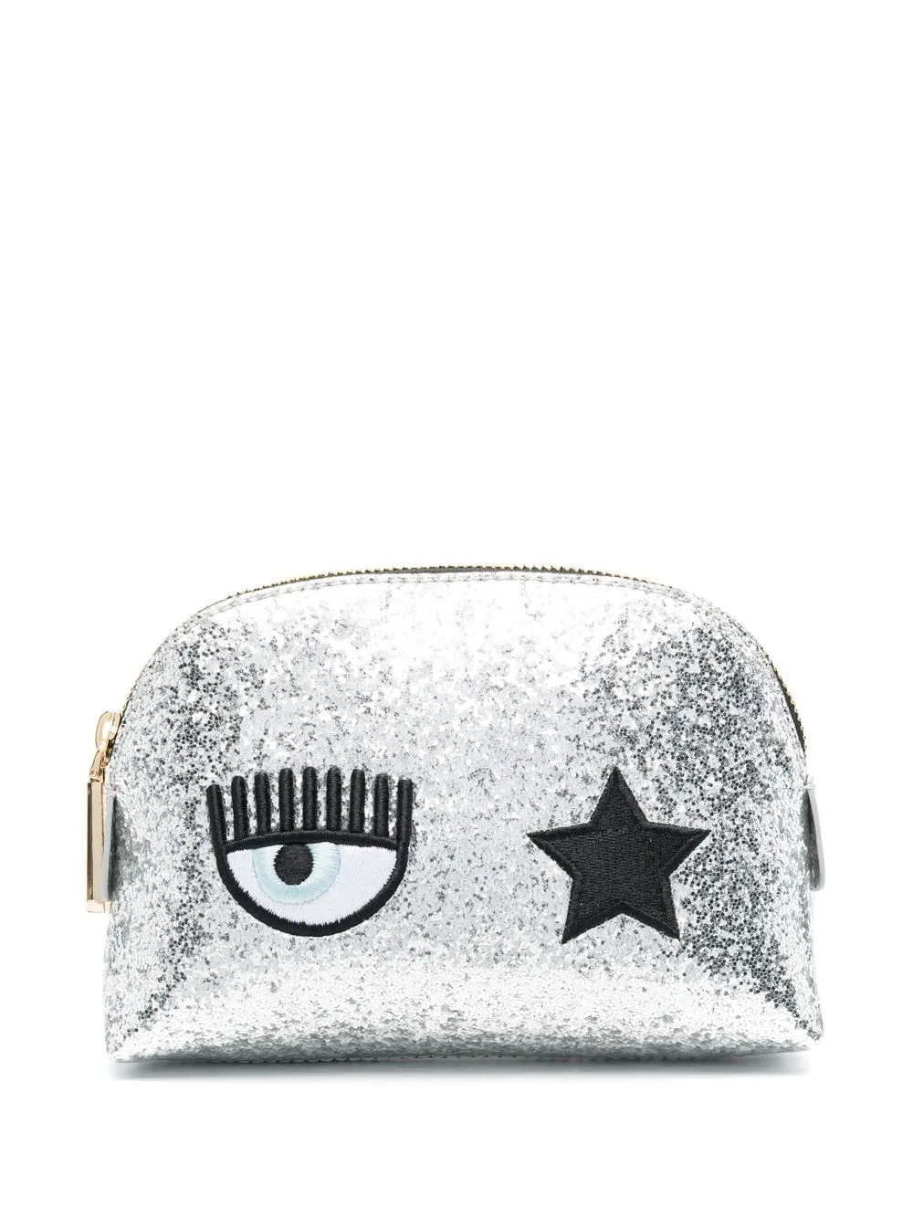 

Chiara Ferragni Wink glitter make-up bag - Silver