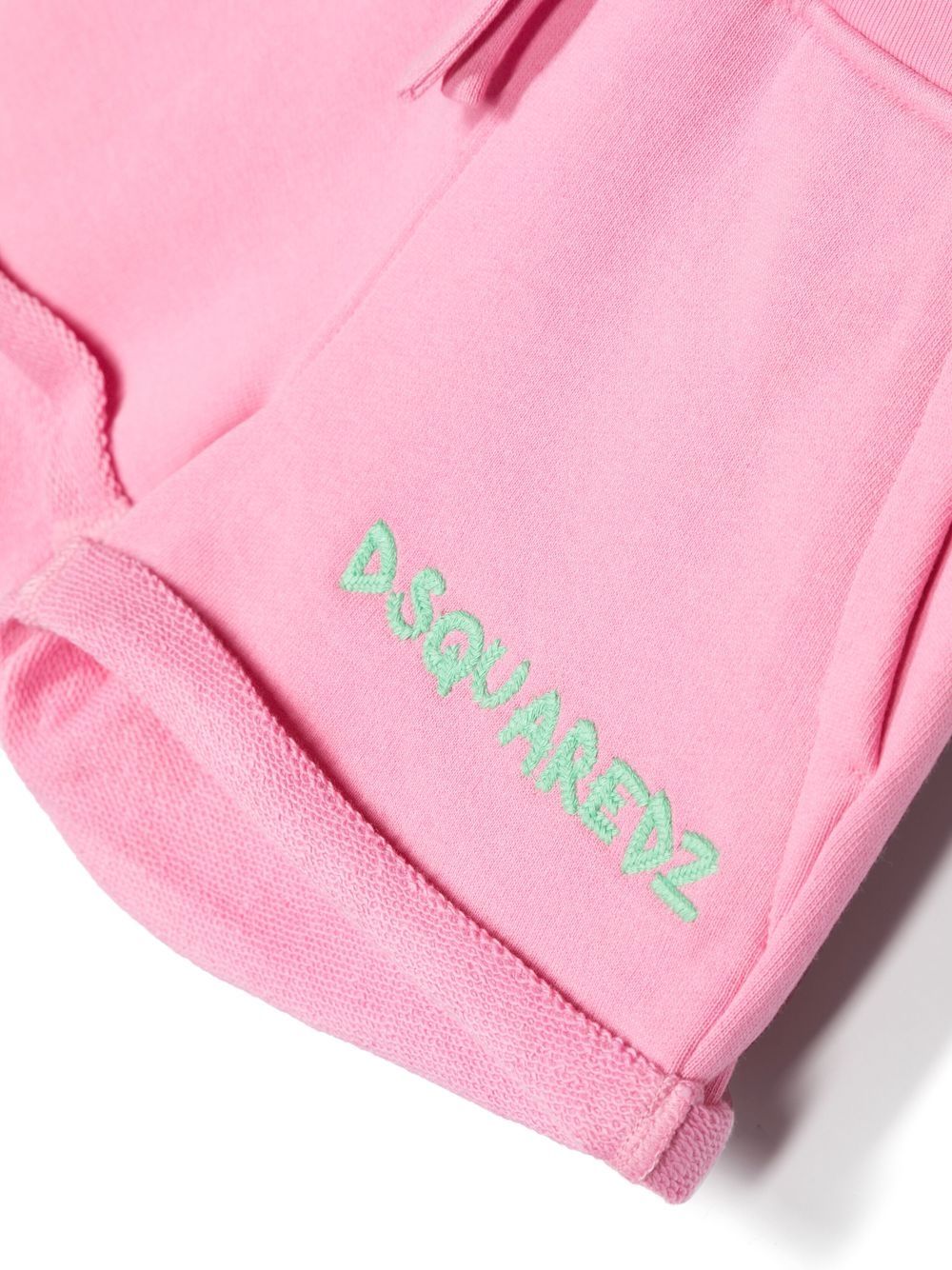 Shop Dsquared2 Logo-embroidered Drawstring Shorts In Pink