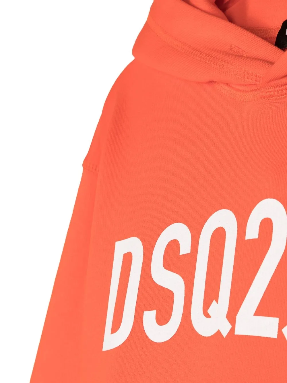 Dsquared2 Asymmetric Logo-print Hoodie In Orange