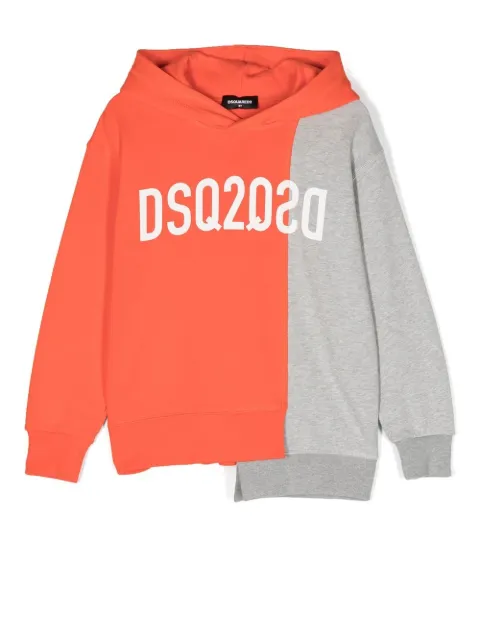 DSQUARED2 KIDS hoodie asimétrica con logo estampado