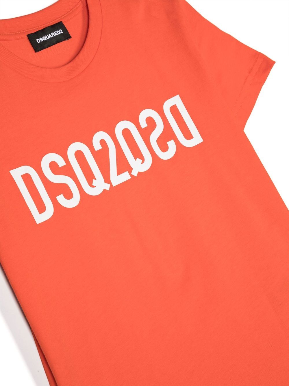 Shop Dsquared2 Logo-print Shortsleeved Cotton T-shirt In Orange