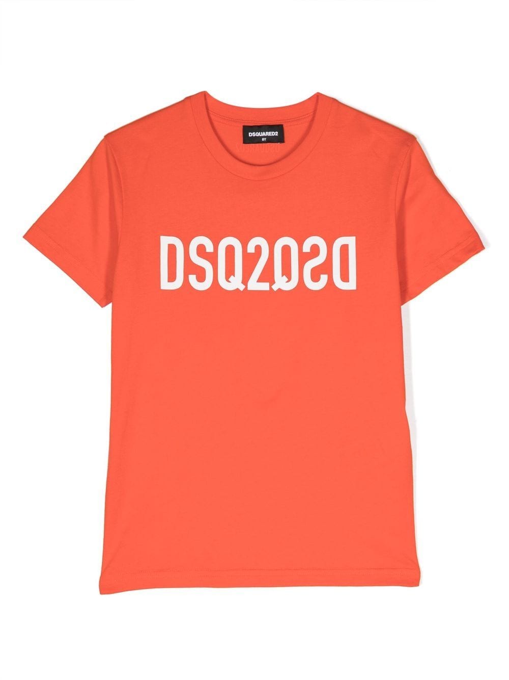 Dsquared2 Kids' Logo-print Shortsleeved Cotton T-shirt In Orange