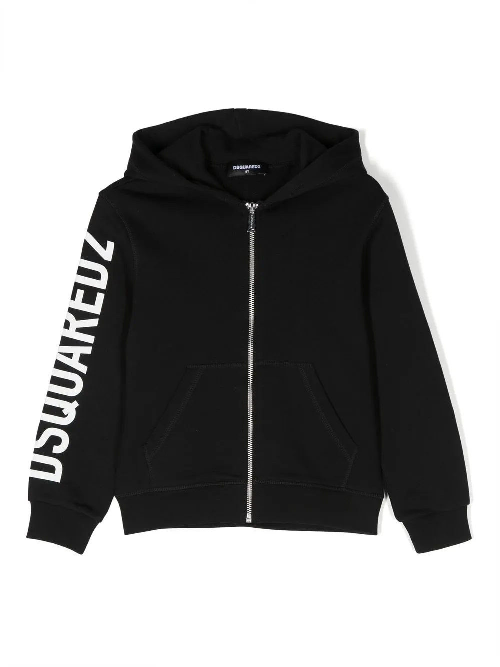 

Dsquared2 Kids logo-printed arm zip hoodie - Black