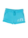 DSQUARED2 KIDS logo-print jersey track shorts - Blue