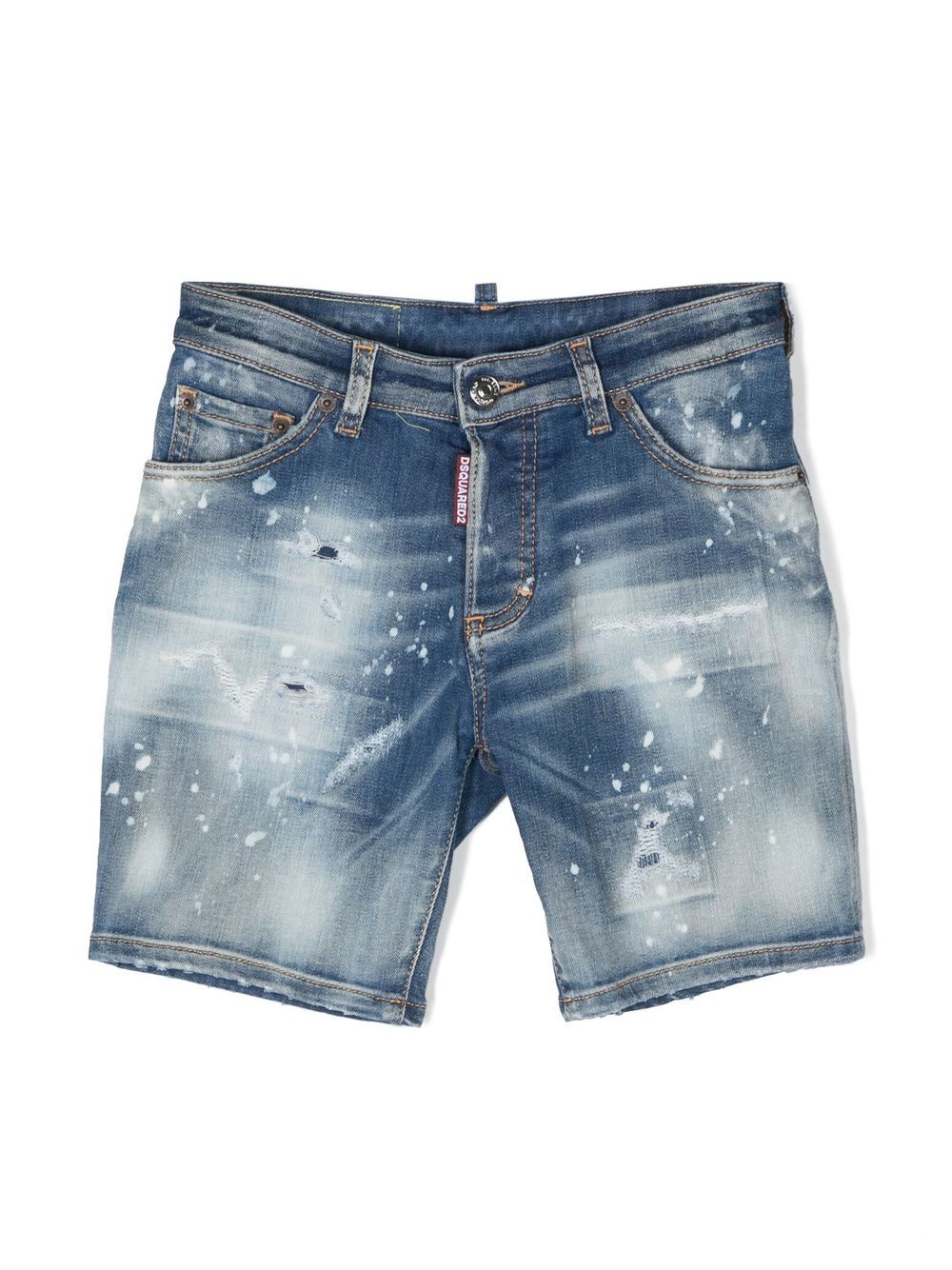 Dsquared2 Kids' Distressed-finish Denim Shorts In Blue