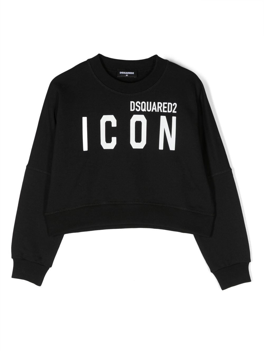 Dsquared2 Cropped Logo-print Sweatshirt In 黑色